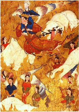 Archangel Gabriel carries the Prophet Muhammad over the mountains - Ahmad Musa