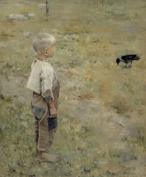 Хлопчик з вороною, 1884 - Акселі Галлен-Каллела