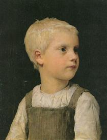 Portrait of a boy (Walter Stucki?) - Albrecht Anker
