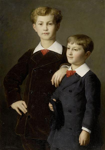 The sons of Chrétien, Paris, 1880 - Albrecht Anker