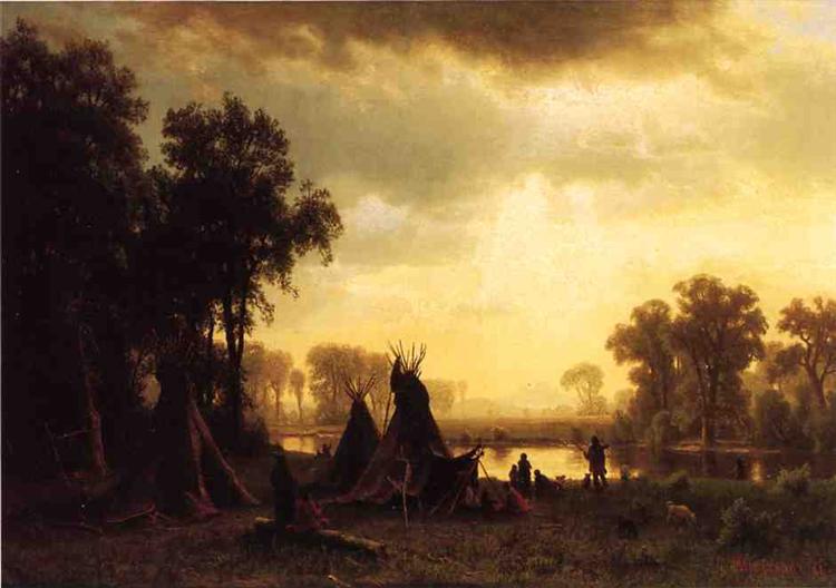 An Indian Encampment, 1861 - Albert Bierstadt