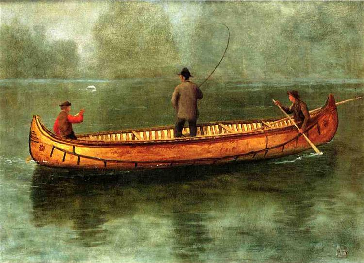 Fishing from a Canoe, 1859 - Альберт Бірштадт