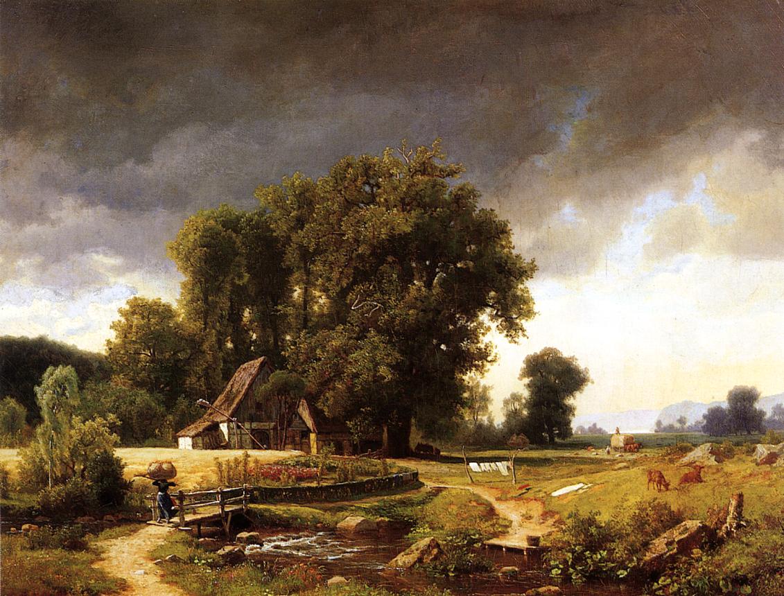 Westphalian Landscape 1855 Albert Bierstadt WikiArt Org   Westphalian Landscape 1855 