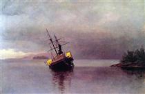 Wreck of the 'Ancon' in Loring Bay, Alaska - Albert Bierstadt