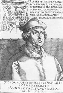 Cardinal Albrecht of Brandenburg (The Small Cardina) - 杜勒