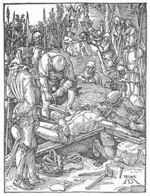 Christ Being Nailed to the Cross - Albrecht Durer