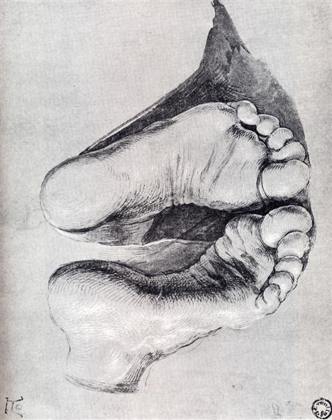 Feet Of A Kneeling Man, 1508 - Alberto Durero
