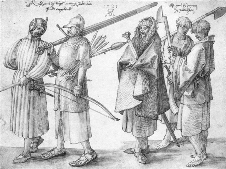 Ирландские солдаты и крестьяне, 1521 - Альбрехт Дюрер