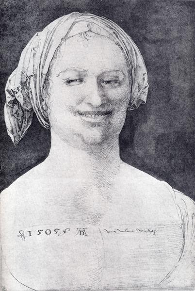 Laughing Peasant Woman, 1505 - Альбрехт Дюрер