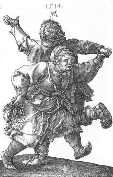 Peasant Couple Dancing, 1514 - Альбрехт Дюрер