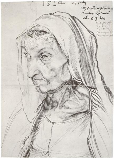 Retrato de la madre del artista a sus 63 años de edad, 1514 - Alberto Durero