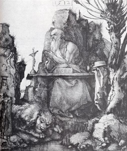 St. Jerome By The Pollard Willow, 1512 - Альбрехт Дюрер