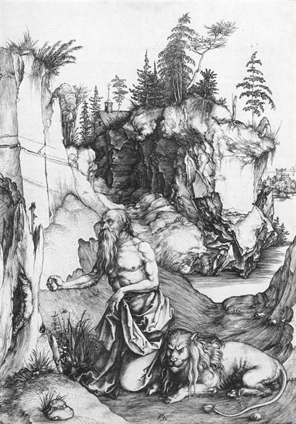 St Jerome Penitent in the Wilderness, c.1496 - 杜勒