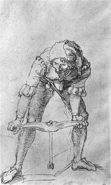 Study of a man with a Drill - Albrecht Dürer