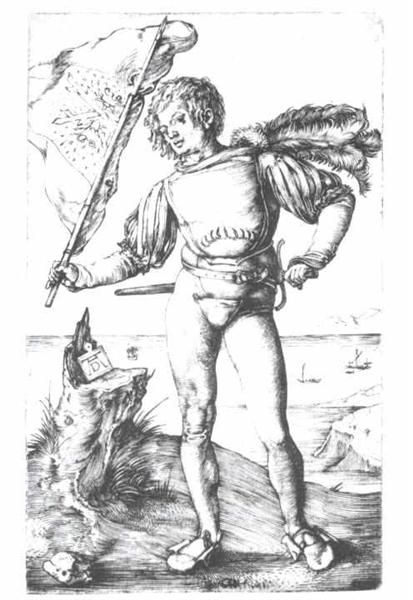 The banner swinger, c.1500 - Альбрехт Дюрер