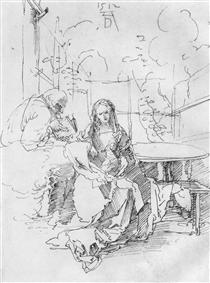 The Holy Family in the arbor - Albrecht Dürer