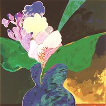 Blue Vase With Flowers - Aldemir Martins