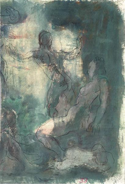 Nude Figures in a Room, 1938 - Alexandre Iacovleff