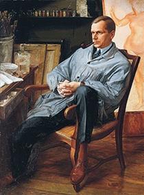 Portrait of Vasily Shuhaev in his Studio - Олександр Яковлєв
