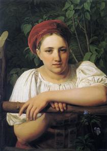 A Peasant girl from Tver - Alexei Gawrilowitsch Wenezianow