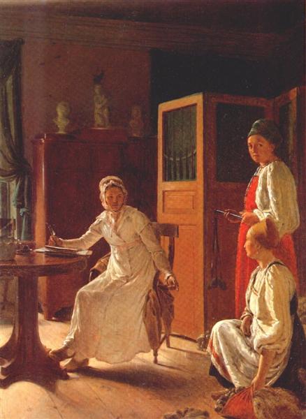Morning of the Landlady, 1823 - Олексій Венеціанов