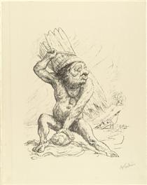 Caliban from the portfolio Visions of Shakespeare (Shakespeare Visionen) - Alfred Kubin
