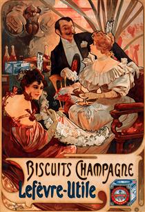 Biscuits Champagne Lefèvre Utile - Alfons Mucha