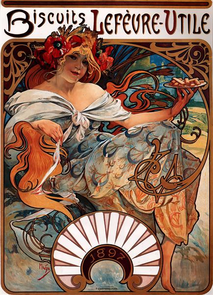 Biscuits Lefevre Utile, 1896 - Alfons Mucha