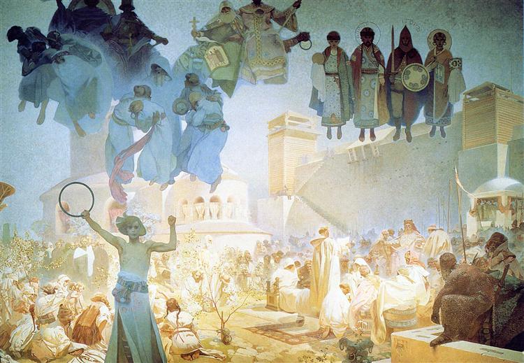 The Introduction of the Slavonic Liturgy, 1912 - Alfons Maria Mucha