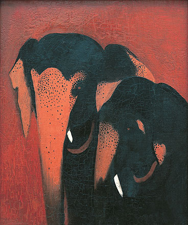Dois Elefantes, 1940 - Amrita Sher-Gil