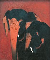 Two Elephants - Amrita Sher-Gil