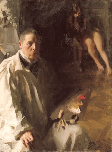 Self-portrait with a model, 1896 - Андерс Цорн