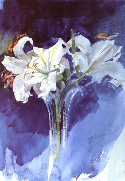 White Lilies - Андерс Цорн