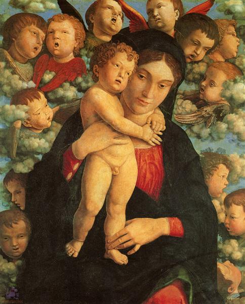 Madonna and Child with Cherubs, 1480 - 1490 - Андреа Мантенья