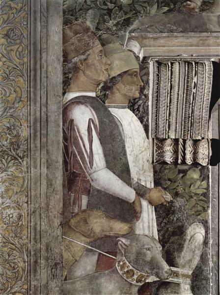 Scene waitingservant with dogs(fragment), 1474 - Andrea Mantegna