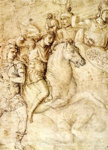 Дослідження стародавнього барельєфу арки Костянтина, 1490 - Андреа Мантенья