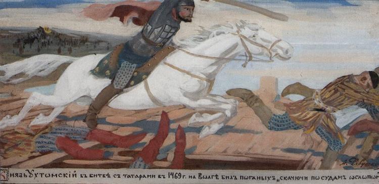 Prince Ukhtomsky in the Battle with Tartars at Volga in 1469, 1904 - Андрій Рябушкін