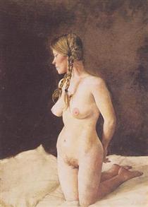 On Her Knees - Andrew Wyeth