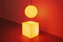 Plastic Sphere Cube Triangle Red - Angela Bulloch