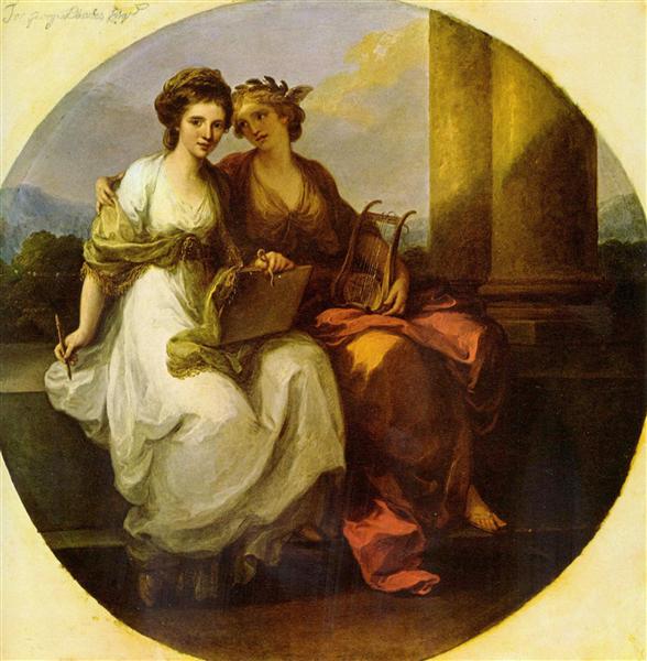 L'Artiste dans le personnage du Dessin recueillant l'inspiration de la Poésie, 1782 - Angelica Kauffmann