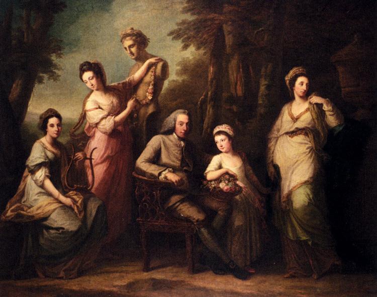 Portrait Of Philip Tisdall With His Wife And Family - 安吉莉卡·考夫曼