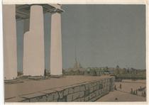 Colonnade of Exchange and Peter and Paul Fortress - Anna Petrowna Ostroumowa-Lebedewa