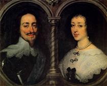 Charles I of England and Henrietta of France - 范戴克
