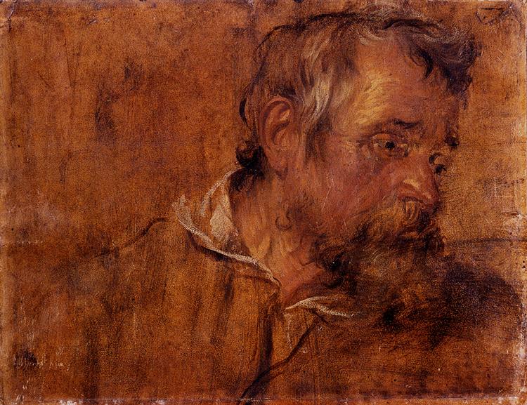 Profile Study Of A Bearded Old Man - Anthony van Dyck