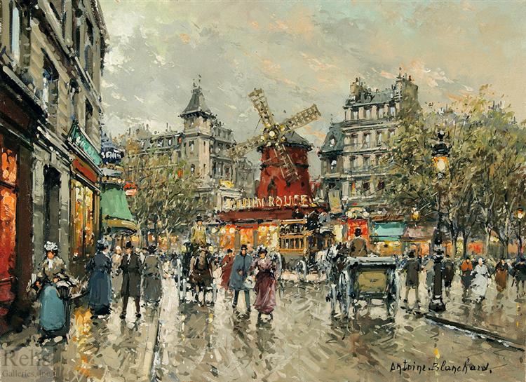 Le Moulin Rouge Place Blanche a Montmartre - Antoine Blanchard