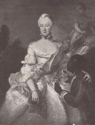 Henriette Karoline von Pfalz Zweibrücken, Landgrave of Hesse Darmstadt, with the Moor - Антуан Пэн