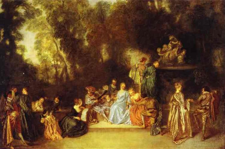 Party in the Open Air, 1717 - 1718 - Antoine Watteau