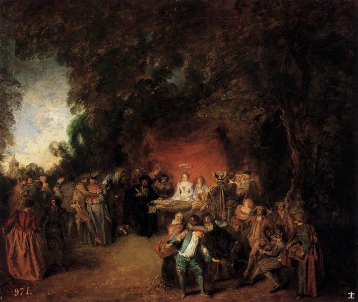 The Marriage Contract in a Landscape, 1712 - Антуан Ватто