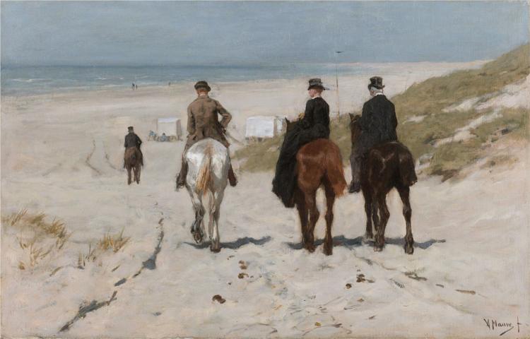 Promenade matinale sur la plage., 1876 - Anton Mauve