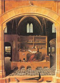 Der heilige Hieronymus im Gehäuse - Antonello da Messina